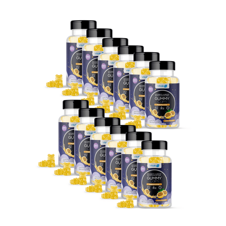 12 potes - Gummy Calm Melatonina Sabor Maracujá 105g