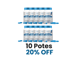 10 potes - Magnésio Quelato, Dimalato e Taurato 60 Caps - Vitalis Fit